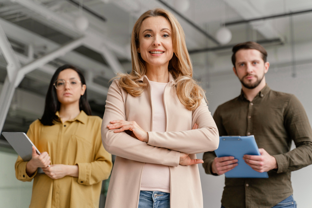 Líderes empresariais reunidos